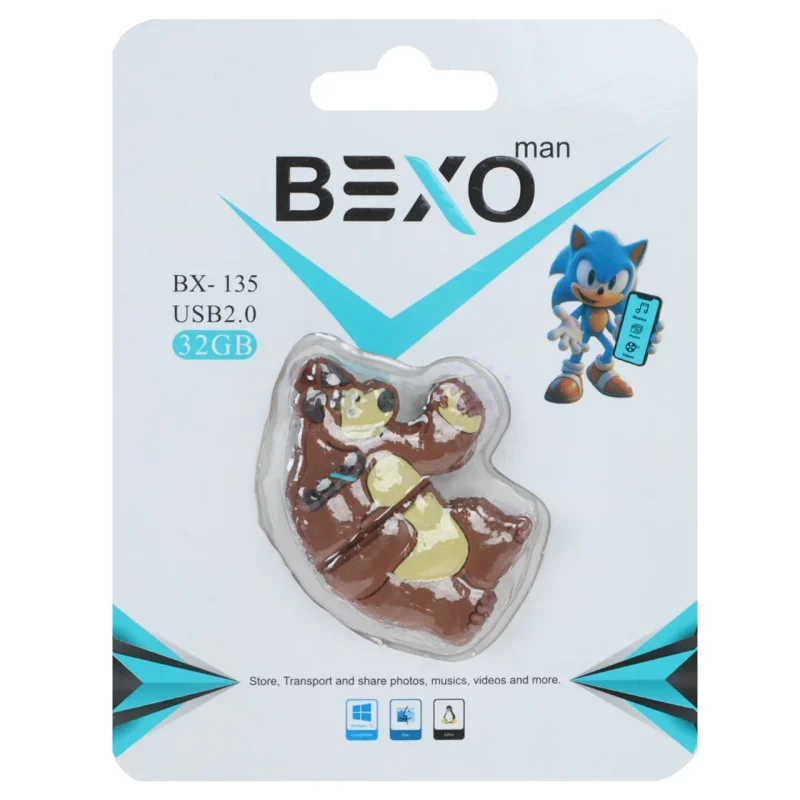 فلش مموری BEXO USB2.0 مدل BX-135 ظرفیت 32GB - عروسکی (گارانتی داده پردازی آواتک) - تصویر 4