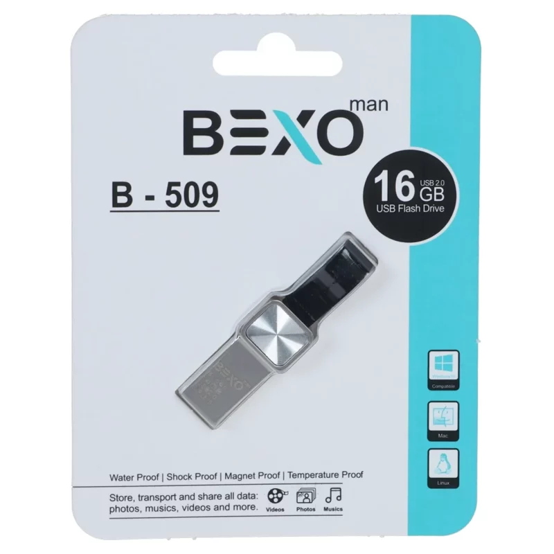 فلش مموری BEXO USB2.0 مدل B-509 ظرفیت 16GB - نقره ای (گارانتی داده پردازی آواتک) - تصویر 2