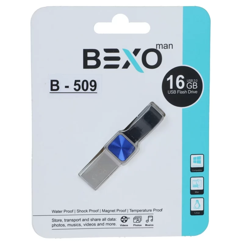 فلش مموری BEXO USB2.0 مدل B-509 ظرفیت 16GB - آبی (گارانتی داده پردازی آواتک) - تصویر 2