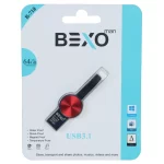 فلش مموری BEXO USB3.1 مدل B-718 ظرفیت 64GB - قرمز مشکی (گارانتی داده پردازی آواتک)
