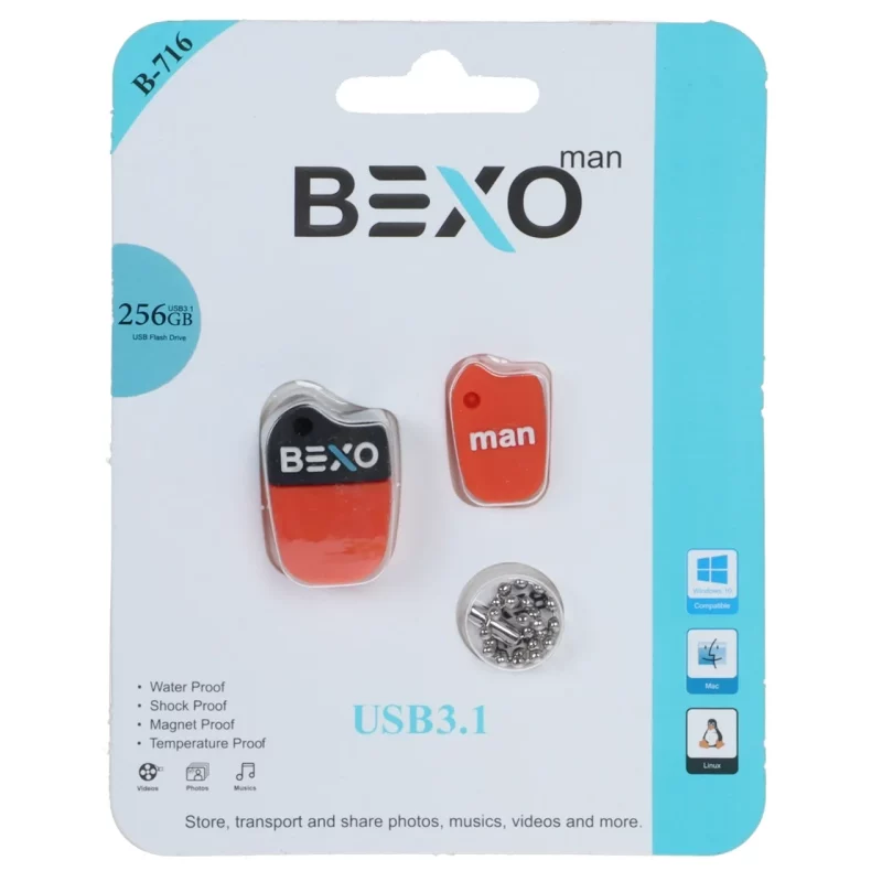 فلش مموری BEXO USB3.1 مدل B-716 ظرفیت 256GB - نارنجی (گارانتی داده پردازی آواتک) - تصویر 2