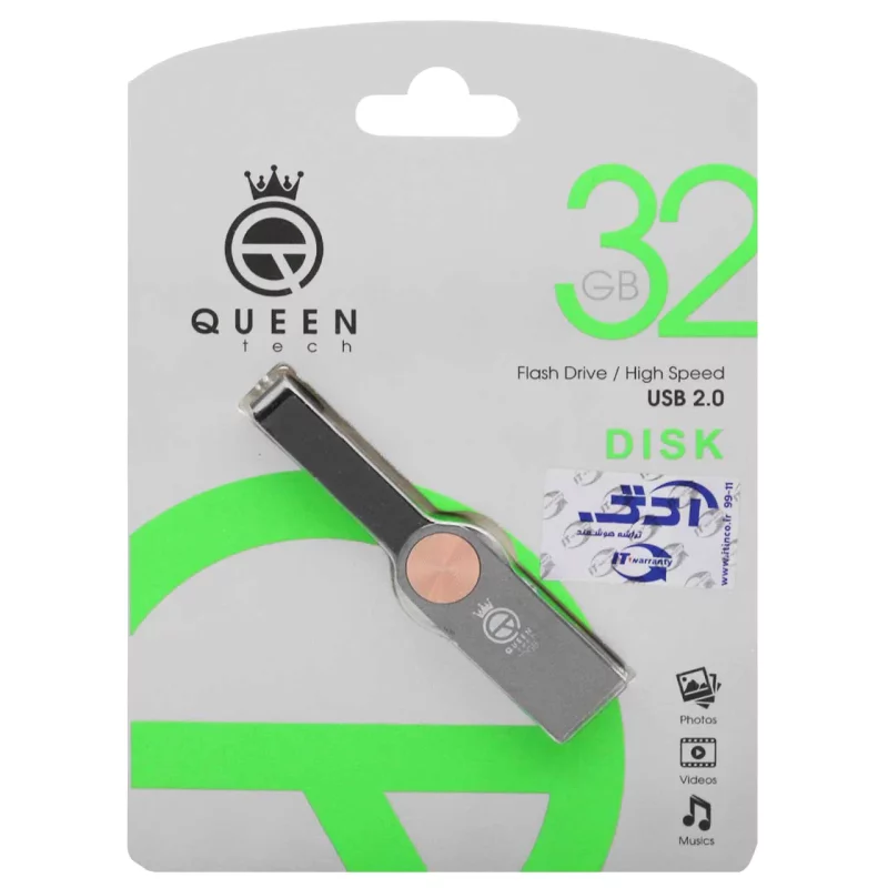 Queen DISK USB2.0 Flash Memory-32GB رزگلد (گارانتی مادام العمر شرکت آی تین) - تصویر 2