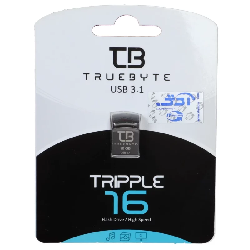فلش مموری TrueByte USB3.1 مدل Tripple ظرفیت 16 گیگابایت - مشکی (گارانتی مادام العمر آی تین) - تصویر 2