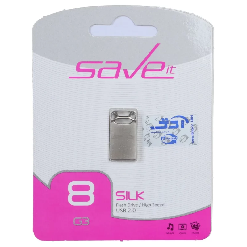 فلش مموری Save it USB2.0 مدل Silk ظرفیت 8GB - نقره ای (گارانتی مادام العمر آی تین) - تصویر 2