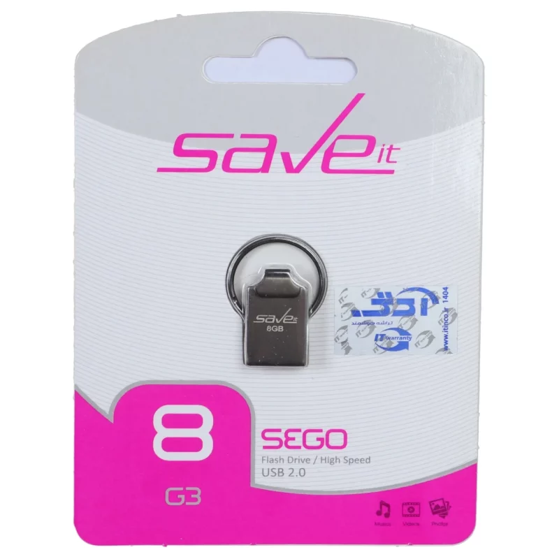 فلش مموری Save it USB2.0 مدل Sego ظرفیت 8GB - خاکستری (گارانتی مادام العمر آی تین) - تصویر 2