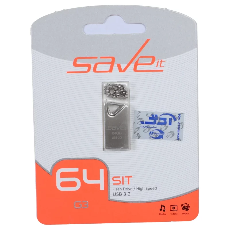 فلش مموری Save it USB3.2 مدل Sit ظرفیت 64GB - نقره ای (گارانتی مادام العمر آی تین) - تصویر 2