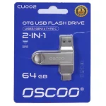 فلش مموری OSCOO USB3.1 Type-C مدل CU002 ظرفیت 64 گیگابایت - نقره ای (گارانتی سورین)