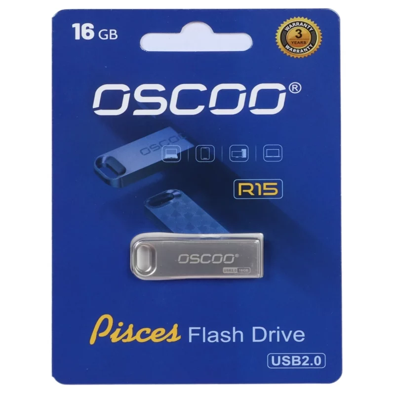 فلش مموری OSCOO USB2.0 مدل R15 ظرفیت 16 گیگابایت - نقره ای (گارانتی سورین) - تصویر 2