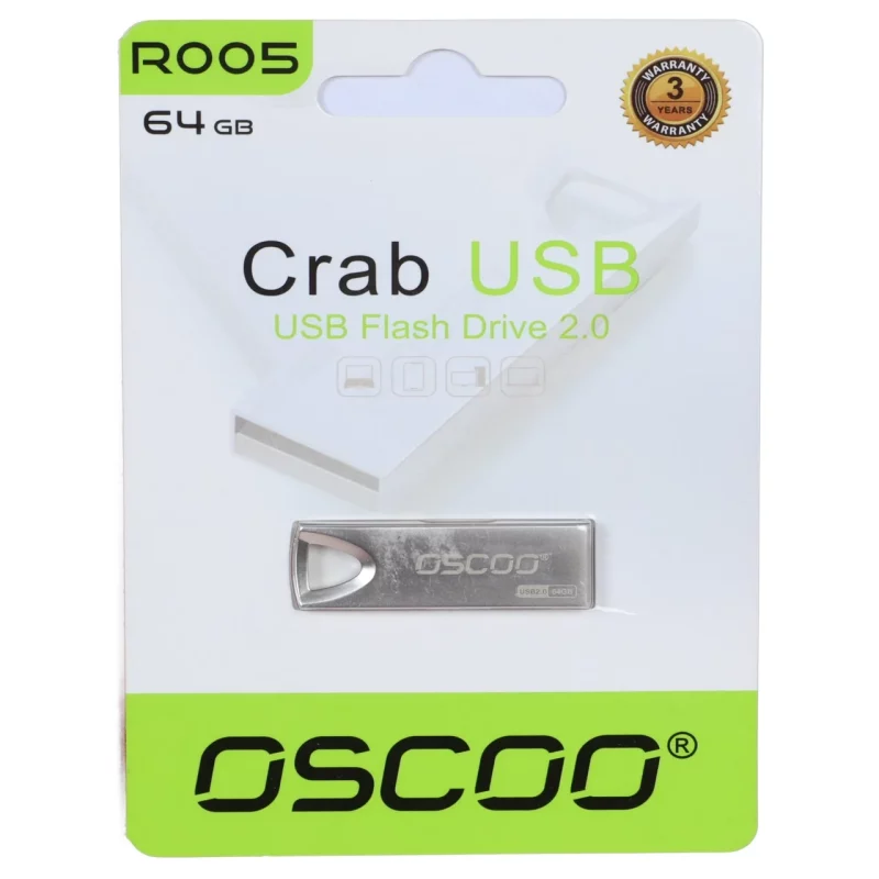 فلش مموری OSCOO USB2.0 مدل R005 ظرفیت 64 گیگابایت - نقره ای (گارانتی سورین) - تصویر 2