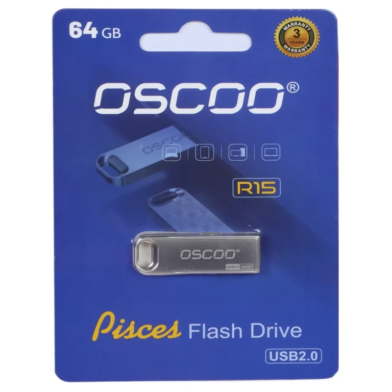 فلش مموری OSCOO USB2.0 مدل R15 ظرفیت 64 گیگابایت - نقره ای (گارانتی سورین) - تصویر 2