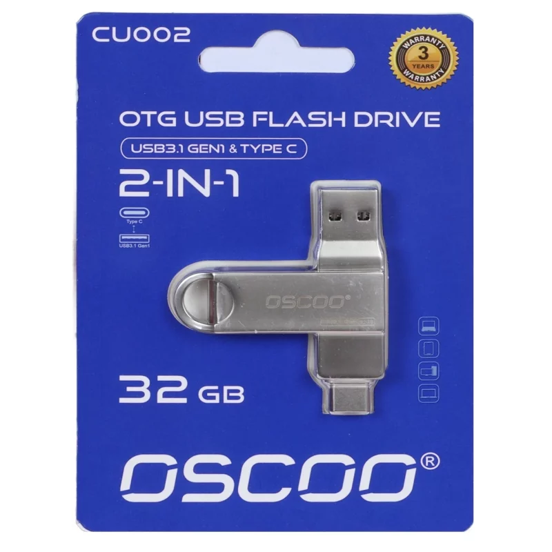فلش مموری OSCOO USB3.1 Type-C مدل CU002 ظرفیت 32 گیگابایت - نقره ای (گارانتی سورین) - تصویر 2