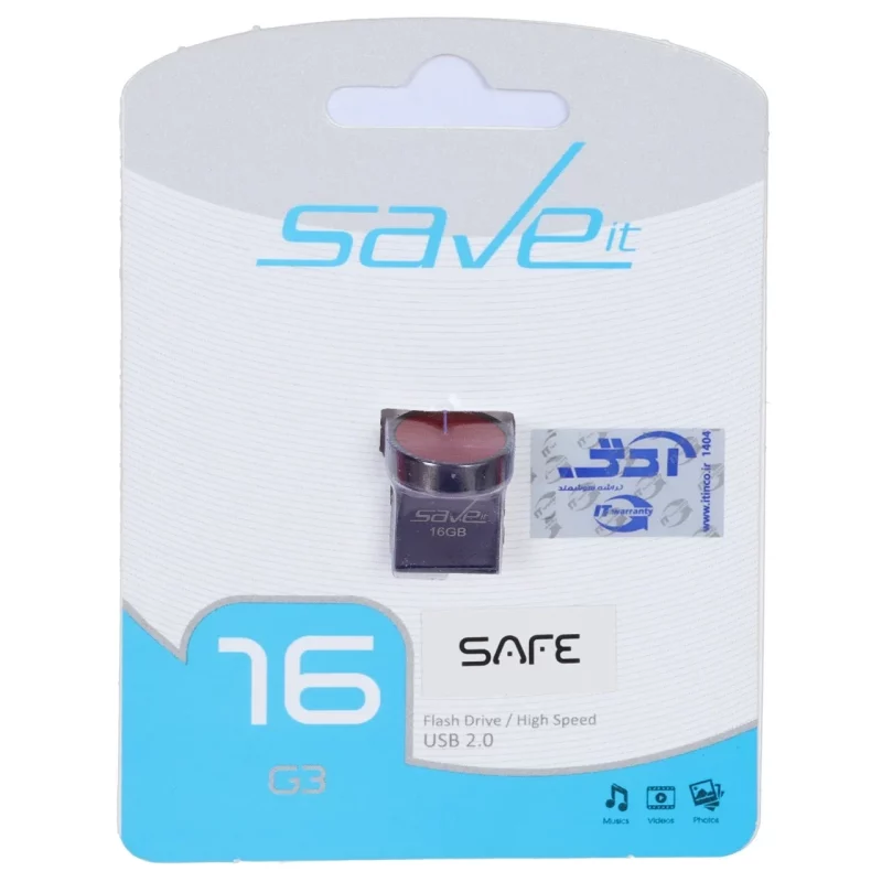 فلش مموری Save it USB2.0 مدل Safe ظرفیت 16GB - مشکی قرمز (گارانتی مادام العمر آی تین) - تصویر 2