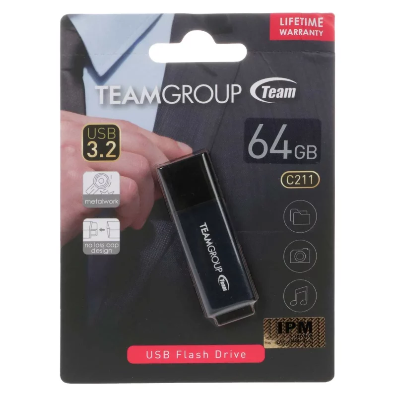 TeamGroup C211 USB3.2 Flash Memory - 64GB مشکی ( گارانتی IPM) - تصویر 2