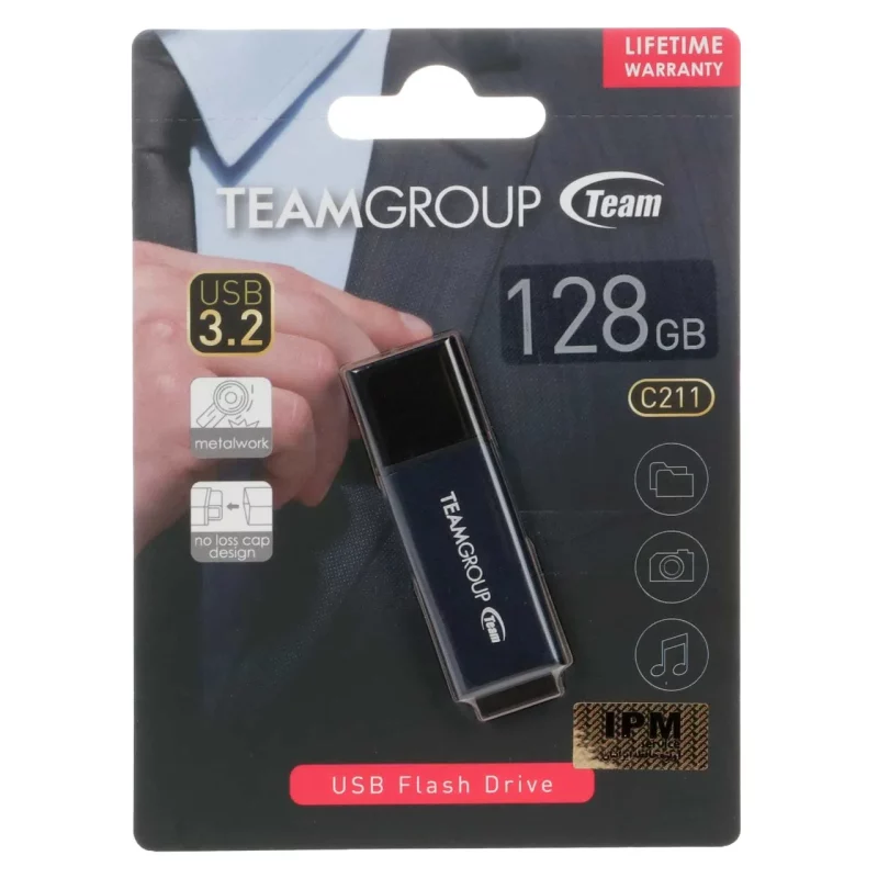 TeamGroup C211 USB3.2 Flash Memory - 128GB مشکی ( گارانتی IPM) - تصویر 2