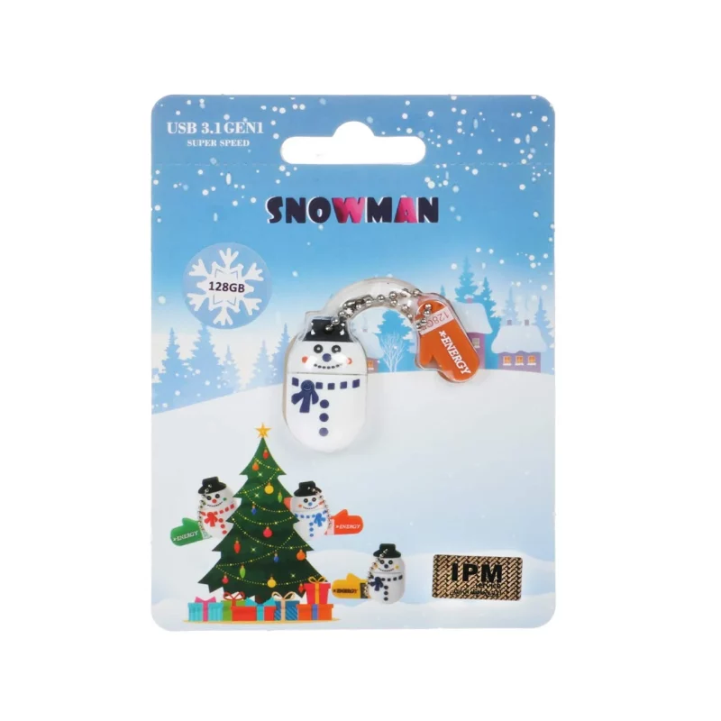 X-ENERGY SNOWMAN USB3.1 Flash Memory - 128GB عروسکی (گارانتی مادام العمر IPM) - تصویر 2