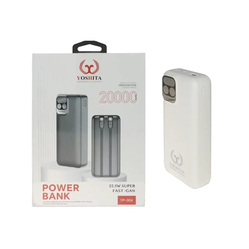 پاوربانک PD و فست شارژ Yoshita 20000mAh مدل YP-004 22.5W - سفید - MMS (گارانتی شش ماهه YA) - تصویر 2