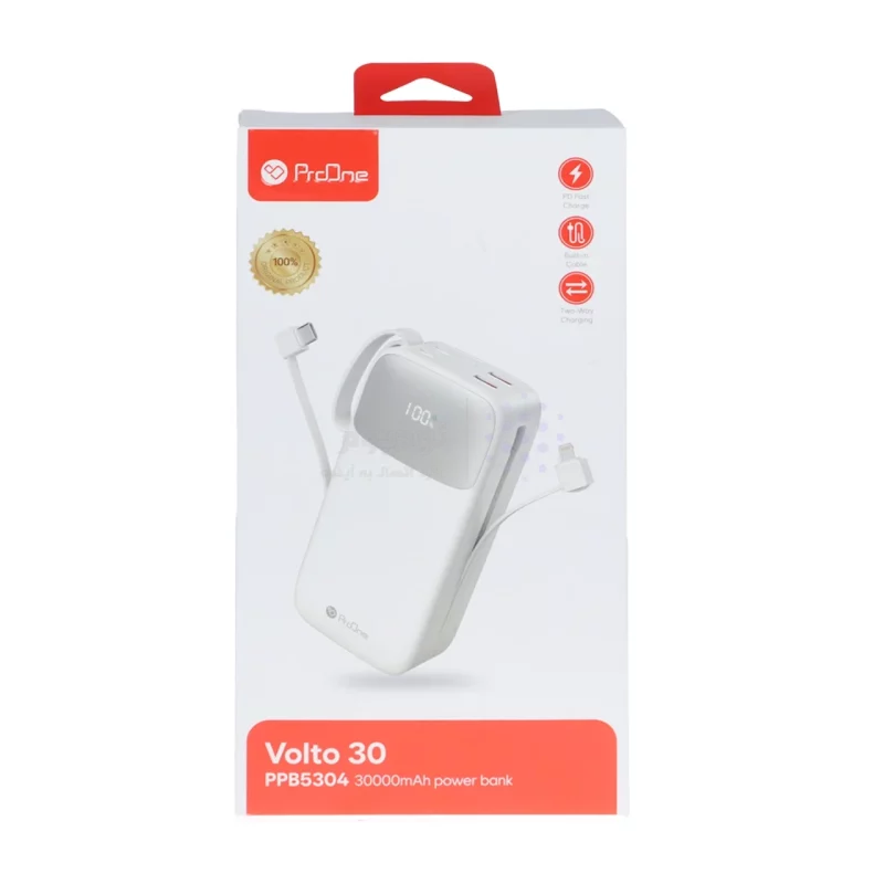 پاوربانک PD و فست شارژ ProOne 30000mAh مدل Volto 30 PPB5304 22.5W - سفید - تصویر 6