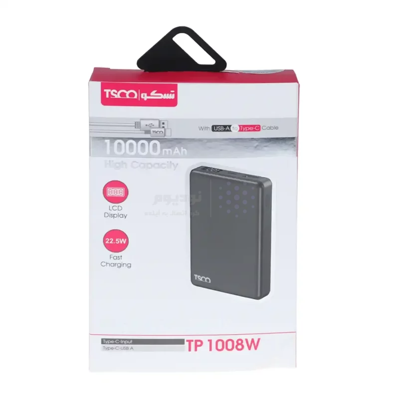 پاوربانک فست شارژ TSCO 10000mAh مدل TP 1008W 22.5W - مشکی - تصویر 6