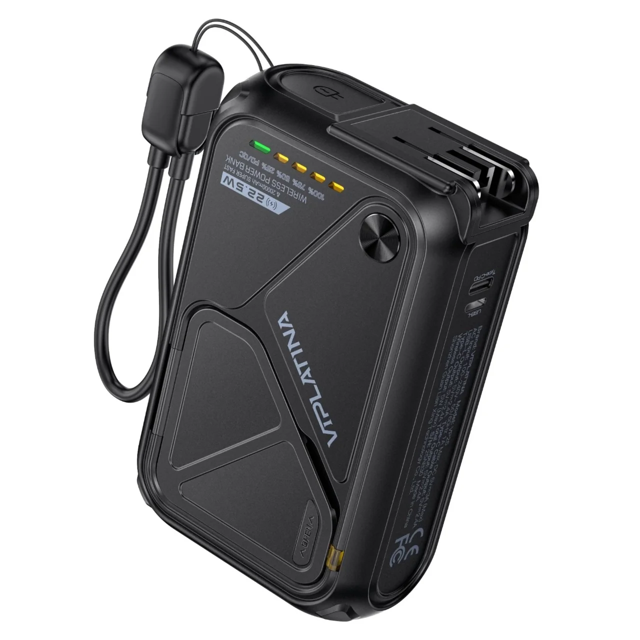1584-4646042-1 پاوربانک PD و فست شارژ Yesido 22.5W 20000mAh مدل VP25 - مشکی (گارانتی شش ماه تعویض نیکان همراه) - تصویر 1