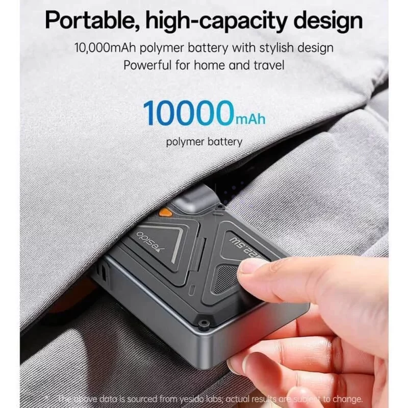 پاوربانک PD و فست شارژ Yesido 22.5W 20000mAh مدل MH103 - مشکی (گارانتی شش ماه تعویض نیکان همراه) - تصویر 6