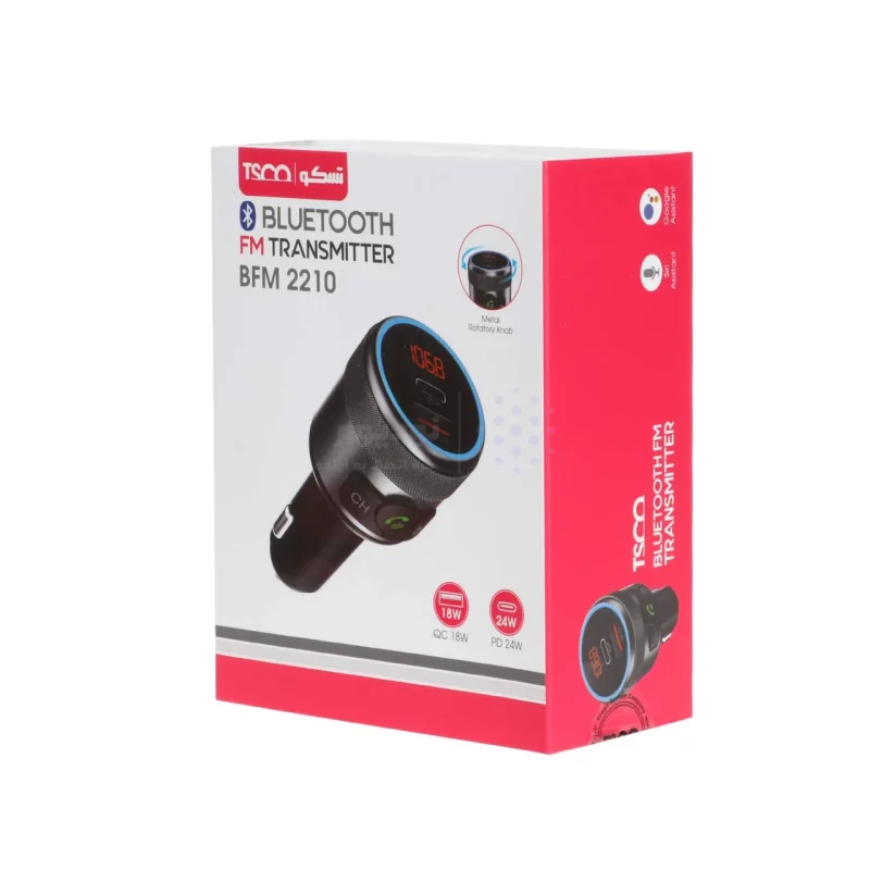 پخش کننده بلوتوث FM و شارژر فندکی خودرو Tsco مدل BFM 2210 - مشکی - تصویر 6