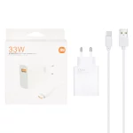 شارژر دیواری 33W فست تک پورت Xiaomi مدل MDY-11-EZ به همراه کابل شارژ Type-C - سفید - MMS (گارانتی شش ماهه YA)