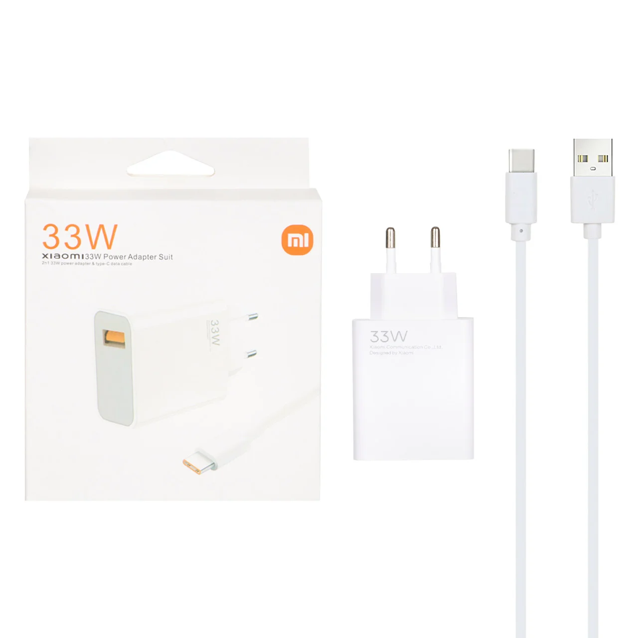 1585-1142520-1 شارژر دیواری 33W فست تک پورت Xiaomi مدل MDY-11-EZ به همراه کابل شارژ Type-C - سفید - MMS (گارانتی شش ماهه YA) - تصویر 1