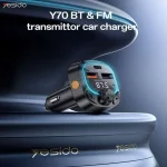 شارژر فندکی PD و فست دو پورت و گیرنده بلوتوثی Yesido FM PLAYERمدل Y70 15W - مشکی (گارانتی 12 ماه تعویض نیکان همراه) - تصویر 4