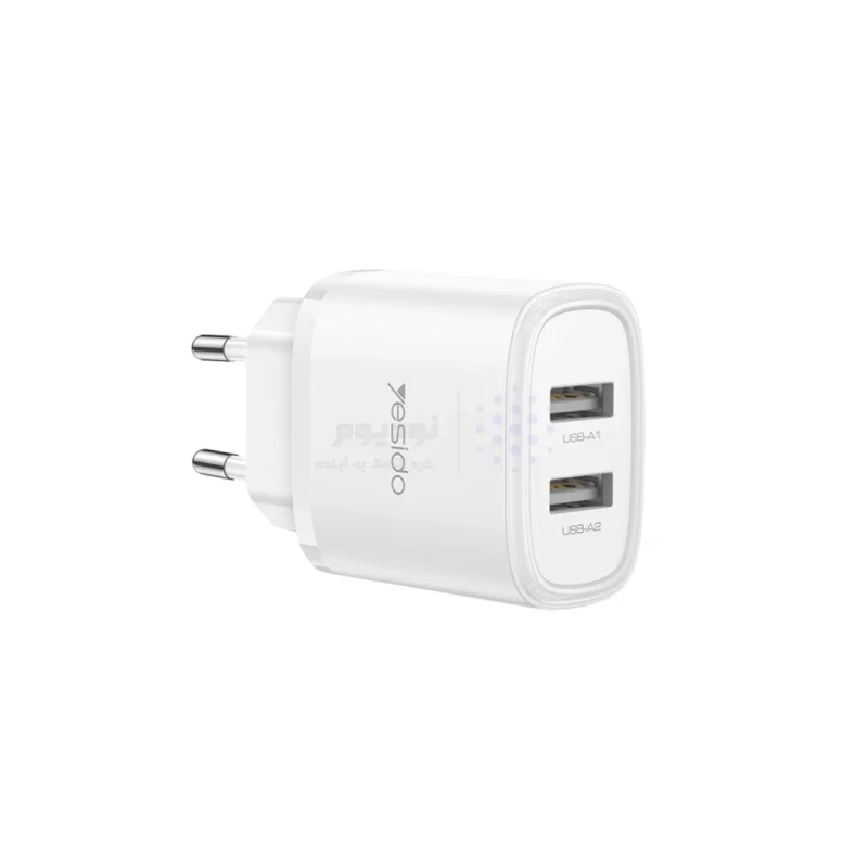 شارژر دیواری فست دو پورت Yesido مدل YC72 12W - سفید (گارانتی 12 ماه تعویض نیکان همراه) - تصویر 5