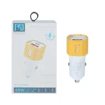 شارژر فندکی PD و فست دو پورت مدل YY-C37 48W - سفید زرد - YSP
