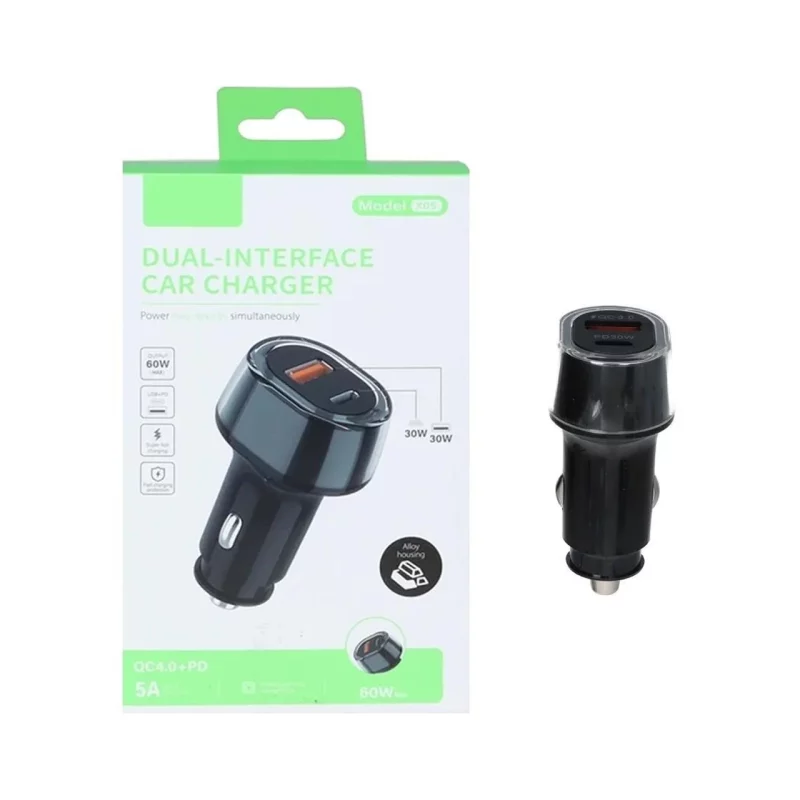 شارژر فندکی PD و فست دو پورت مدل X05 60W - مشکی - RYL - تصویر 2