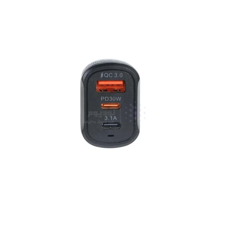 شارژر فندکی PD و فست سه پورت مدل X08 75W - مشکی - RYL - تصویر 4