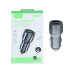 شارژر فندکی PD و فست دو پورت مدل C15 60W - طوسی - RYL