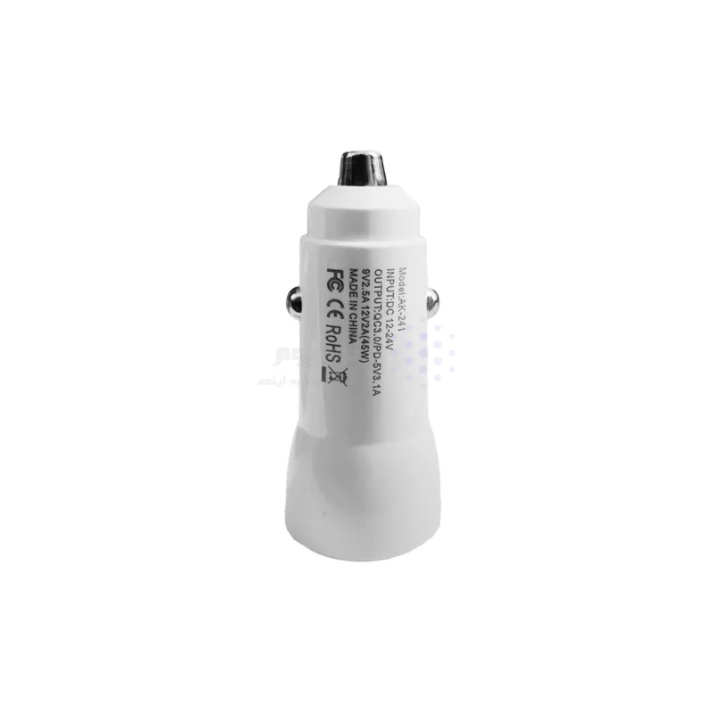 شارژر فندکی PD و فست دو پورت مدل AK-243 45W - سفید - RYL - تصویر 3