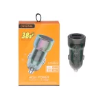 شارژر فندکی PD و فست دو پورت مدل T-XN022 38W - مشکی - RYL