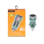 شارژر فندکی PD و فست دو پورت مدل T-XN022 38W - سفید - RYL