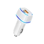 شارژر فندکی PD و فست دو پورت مدل AK-255 45W - سفید - RYL - تصویر 3