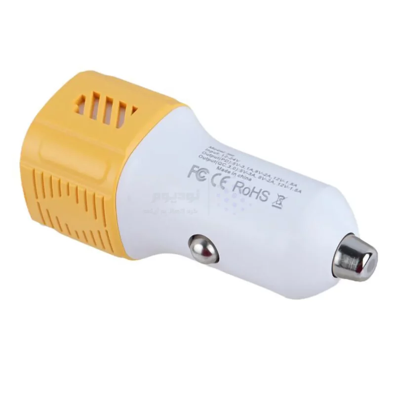شارژر فندکی PD و فست دو پورت مدل CC-78 60W - سفید زرد - RYL - تصویر 4