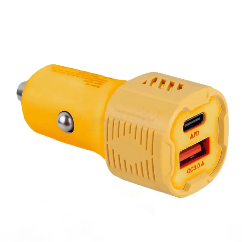شارژر فندکی PD و فست دو پورت مدل CC-78 60W - زرد - RYL - تصویر 3