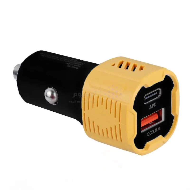 شارژر فندکی PD و فست دو پورت مدل CC-78 60W - مشکی زرد - RYL - تصویر 3