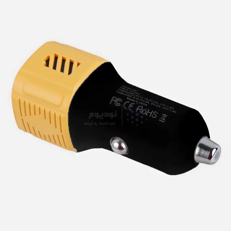 شارژر فندکی PD و فست دو پورت مدل CC-78 60W - مشکی زرد - RYL - تصویر 4