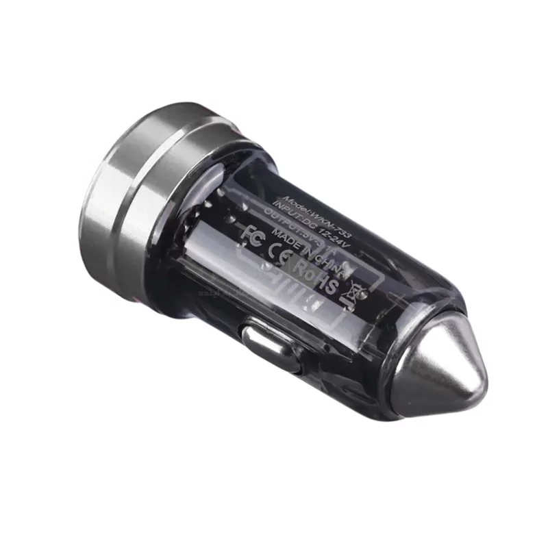 شارژر فندکی PD و فست دو پورت مدل WKN-733 55W - نقره ای مشکی - RYL - تصویر 4