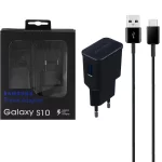 شارژر دیواری تک پورت SAMSUNG مدل TA20C S10 - مشکی - به همراه کابل YSP - Type-C