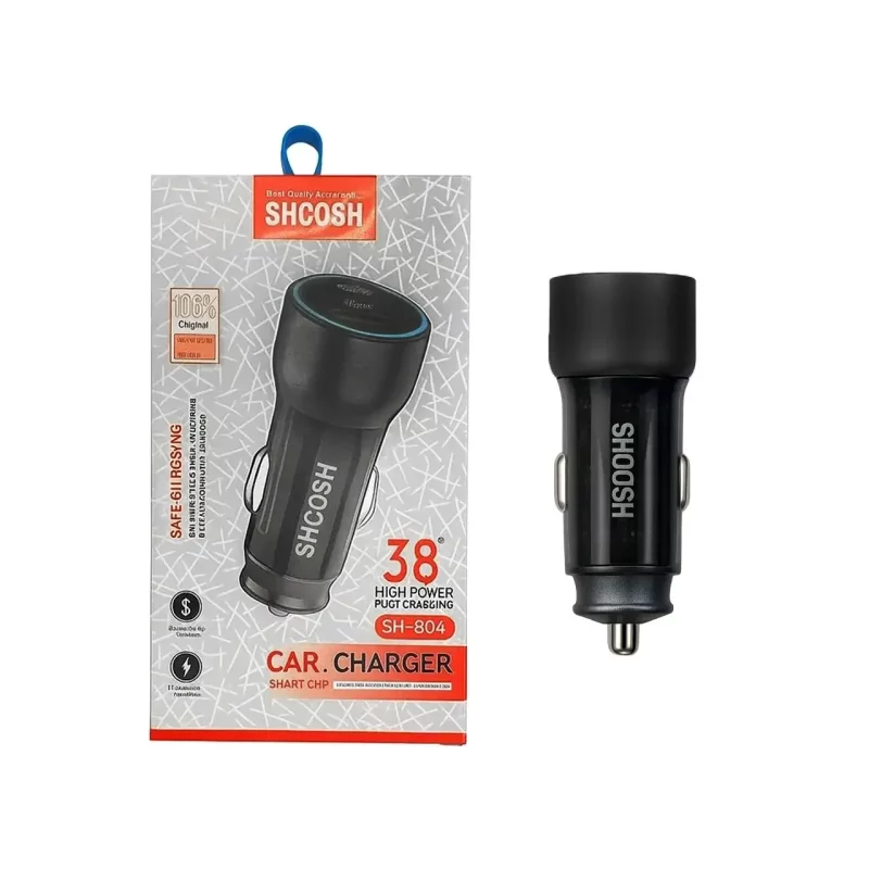 شارژر فندکی فست و PD دو پورت Shoosh مدل SH-804 38W - مشکی - SMO - تصویر 2