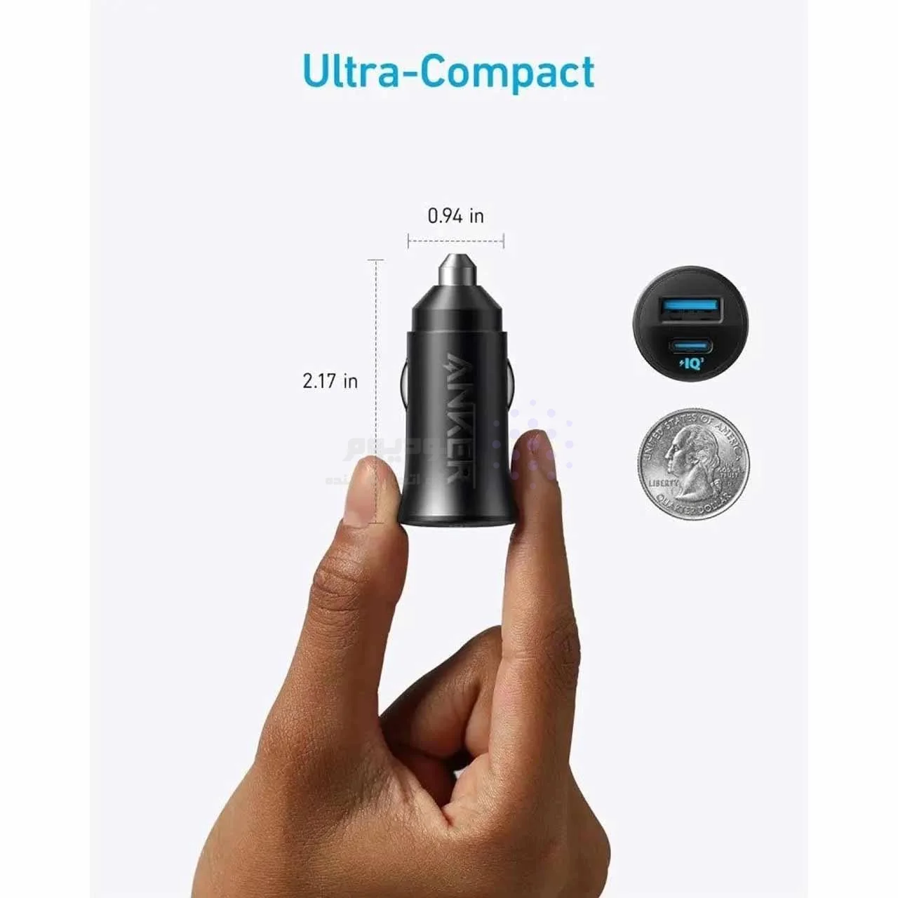 1585-4636704-2 شارژر فندکی فست دو پورت Anker مدل A2741H11 30W- مشکی (گارانتی شش ماهه شرکتی) - تصویر 1