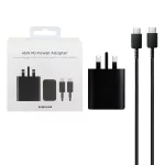 شارژر دیواری سه پین فست و PD تک پورت SAMSUNG Type-C مدل EP-T4510 45W به همراه کابل شارژ Type-C To Type-C - مشکی - MMS (گارانتی شش ماهه YA)