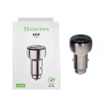 شارژر فندکی PD و فست دو پورت Meacces مدل C100T 66W - قهوه ای