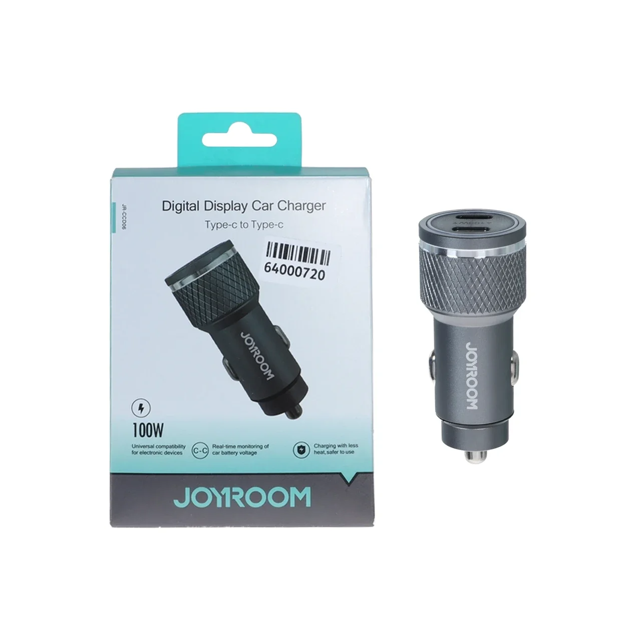 1585-4637902-1 شارژر فندکی PD و فست دو پورت Joyroom مدل JR-CCD06 100W - نقره ای - ASP (گارانتی شش ماهه آروین) - تصویر 1