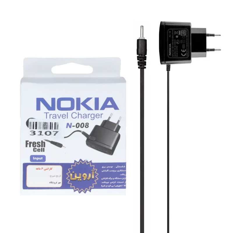 شارژر سوزنی Nokia مدل AC-3E - مشکی - ASP (گارانتی شش ماهه آروین) - تصویر 2