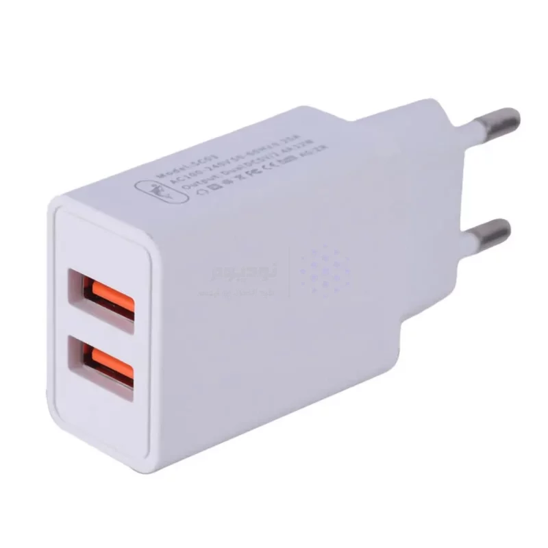 شارژر دیواری فست دو پورت SKY DOLPHIN مدل SC03T 12W به همراه کابل شارژ Type-C - سفید - TCO - تصویر 3
